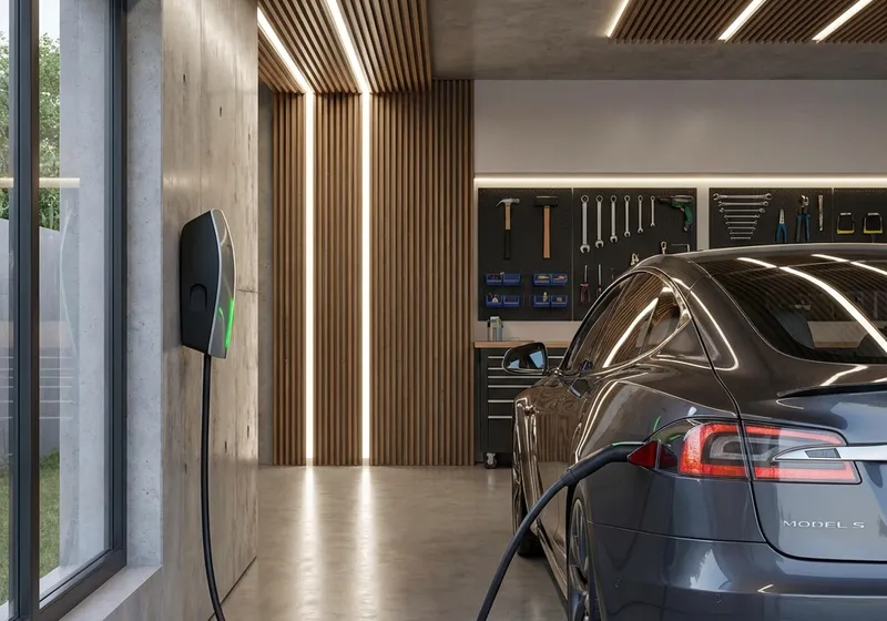 Electric vehicle charging in a home garage