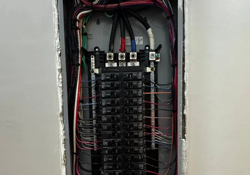Electrical panel where a whole-house surge protector is installed